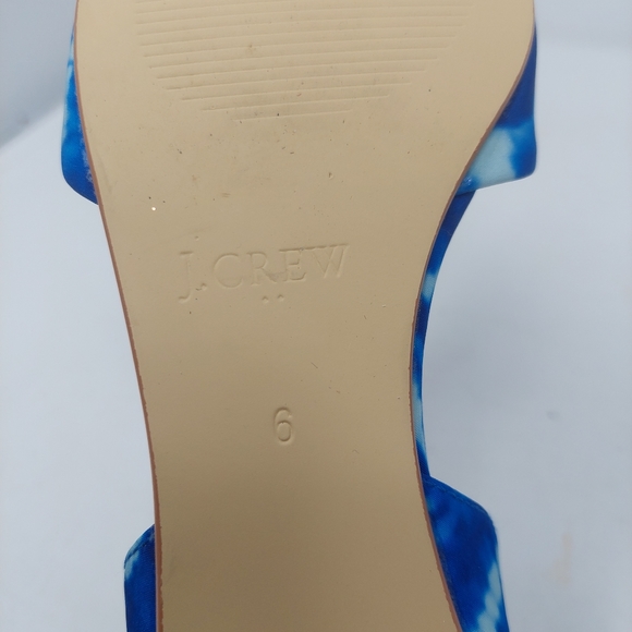 J Crew Blue White Tie Dye D'Orsay Flats Pointed Toe Bohemian Hippie Size 6 - Picture 7 of 9